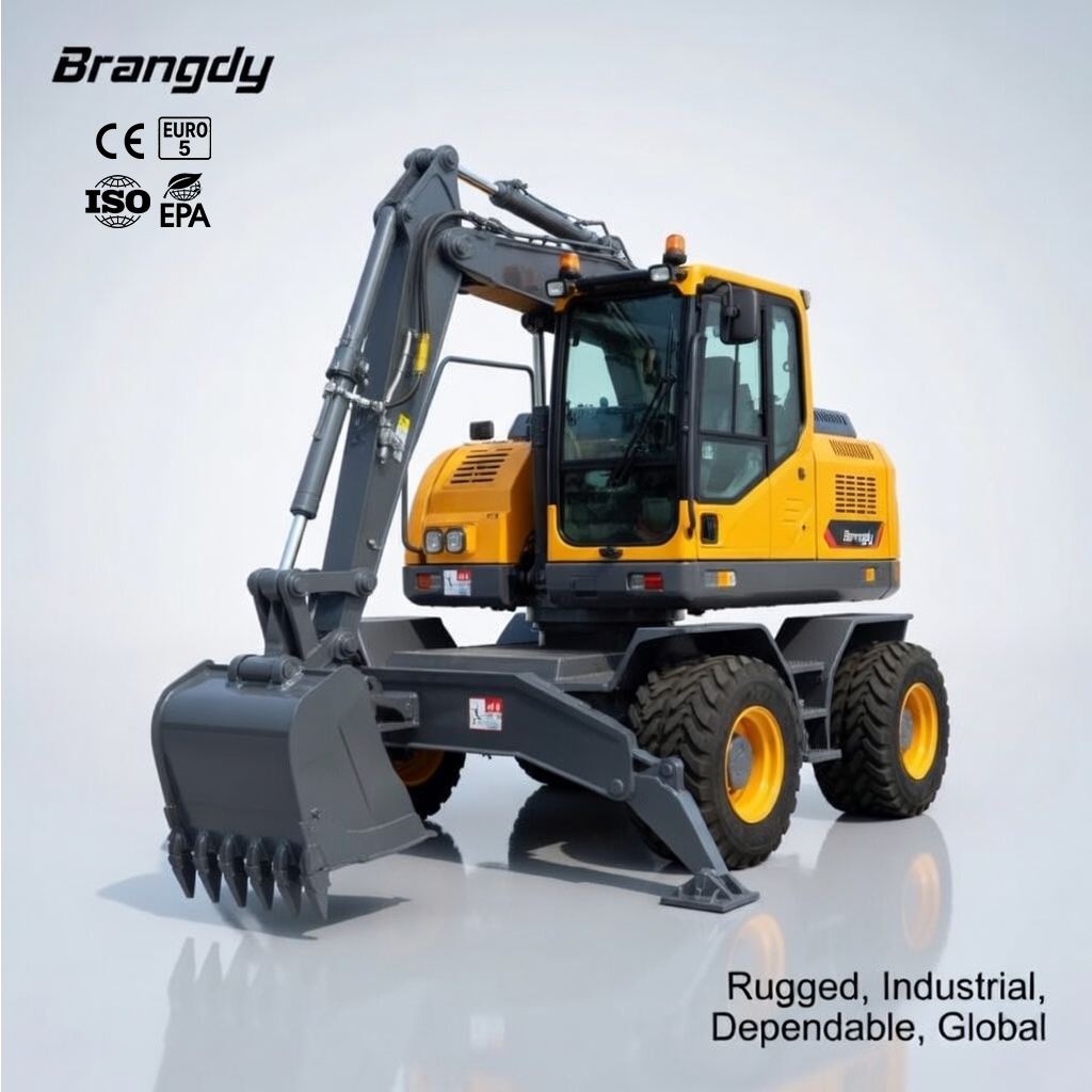 Urban Farming In China - 1.5T 4WD Wheeled Mini Excavator Hydraulic